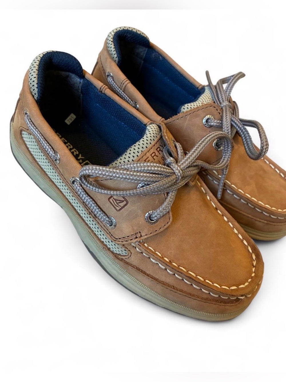 Sperry Lanyard Top Slider Youth Size 2 Great Condition Nautical Boat Shoes